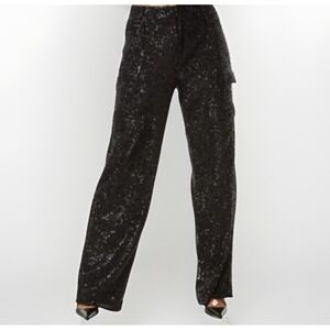 Noli sequins cargo style wide leg pants